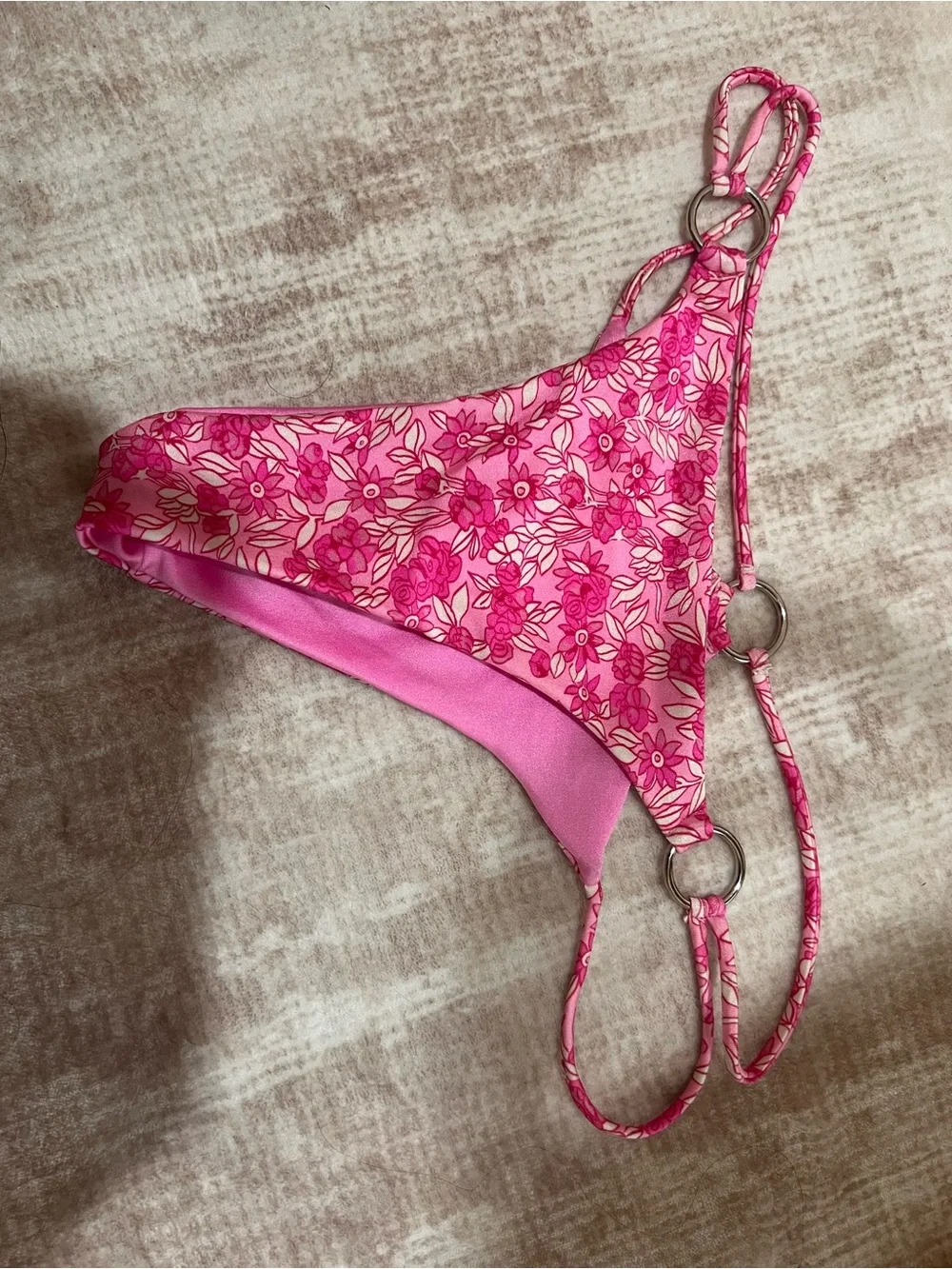 Frankie's Bikinis Hot Pink Floral Bikini Bottoms